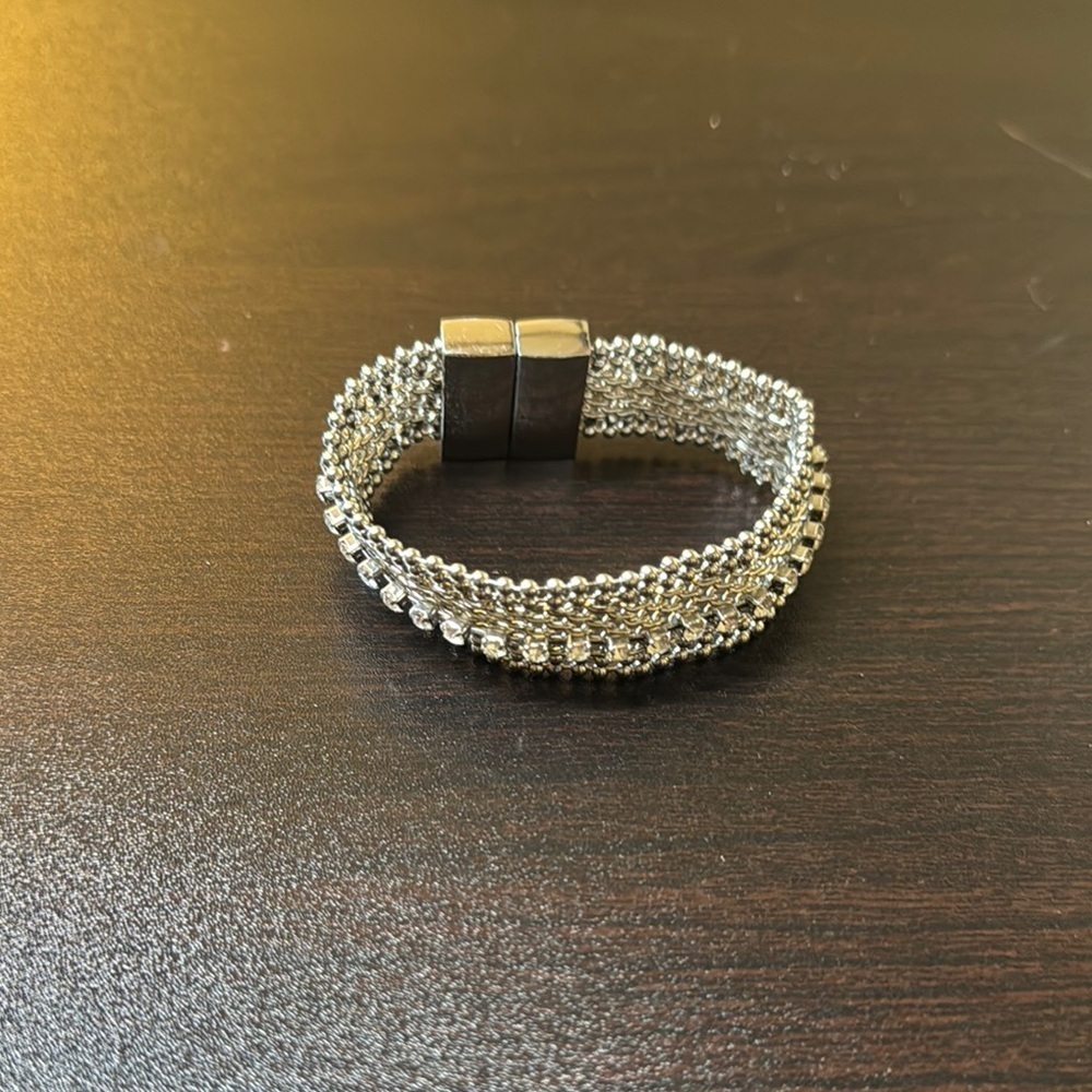 Silver Cuff Bracelet with Intricate Metalwork - Picture 5 of 6